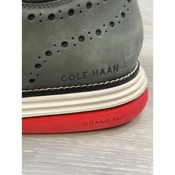 Cole Haan ØriginalGrand Men's 13 Green Oxford Suede Leather Dress Shoes Wingtip - Picture 8 of 12